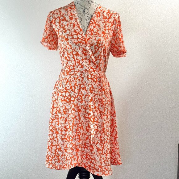 Orange Floral Dress - Picture 1 of 3